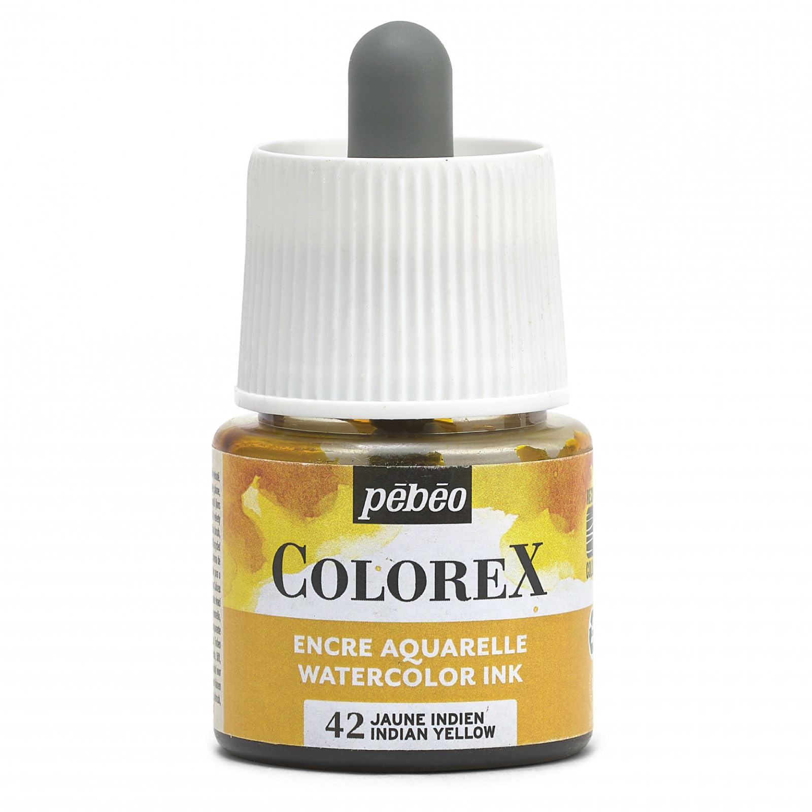 Pébéo - Colorex Ink 45 ml Indian Yellow – Colorex Watercolour Ink Pébéo – Velvety Yellow Ink – Multi-Tool Drawing Ink for All Media – 45 ml – Indian Yellow