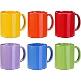 SZNIUSHAO Multi-Coloured Ceramic Mugs Set of 6-11.2 oz / 330ml-Coffee Mugs-Cappuccino-Tea Cups- Hot Chocolate Cups (Warm color, Large)