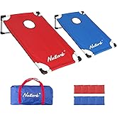 BASYNOL Portable Cornhole Set with 2 Collapsible Cornhole Boards, 8 Cornhole Bean Bags and Carrying Case for Yard Toss Game, 