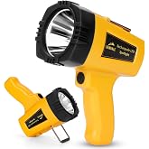 Vanvale Super Bright Rechargeable Spotlight,Handheld Rechargeable White LED Flashlight,Ultra-Long Standby Lightweight Tactical Searchlight ABS Light
