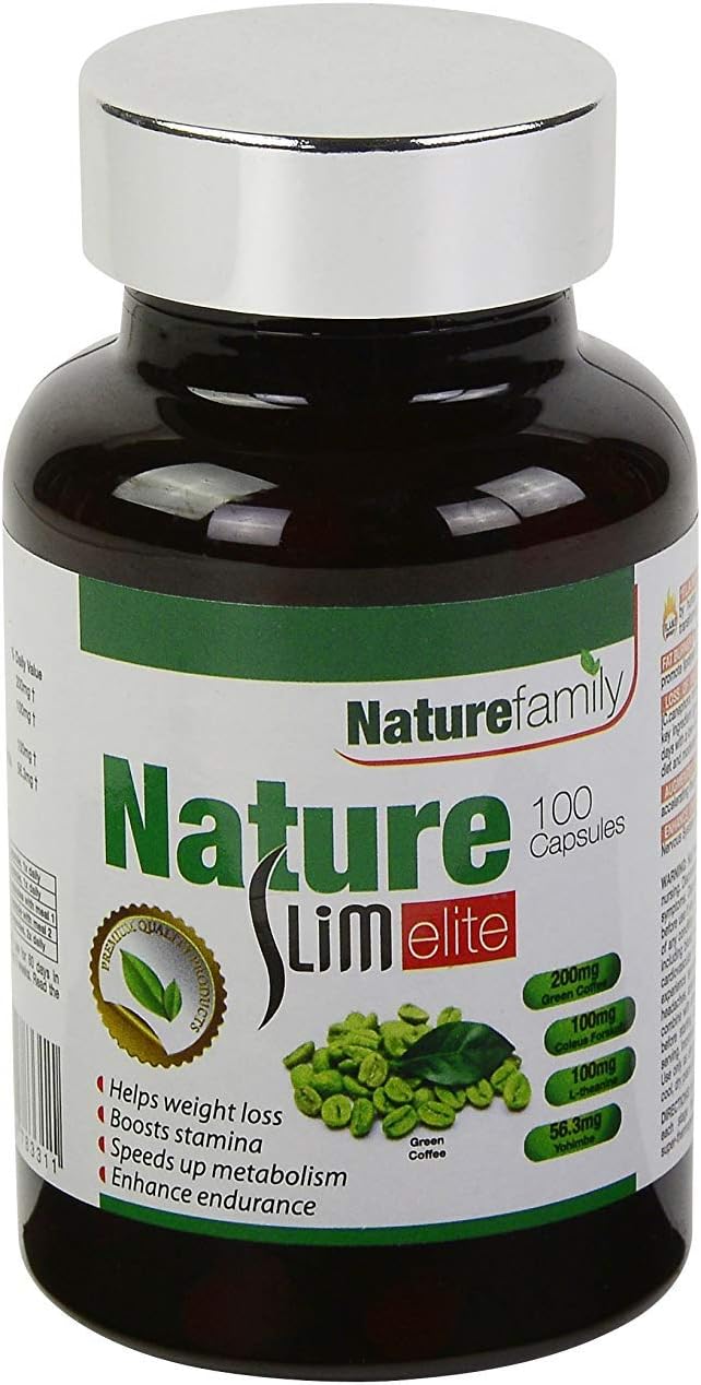 100 Count, Powerful Weight Loss Supplement for Men and Women, Green Coffee Bean Extract, NatureSlim Elite