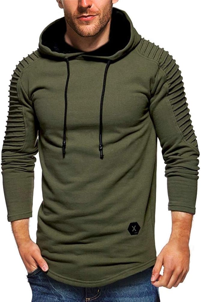 pleated long sleeve hoodie