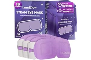 LumiDew Steam Eye Mask, Self Heating Heated Eye Mask for Sleep, Warm Compress for Eyes, Moist Heat for Dry Eye Relief, Stye E