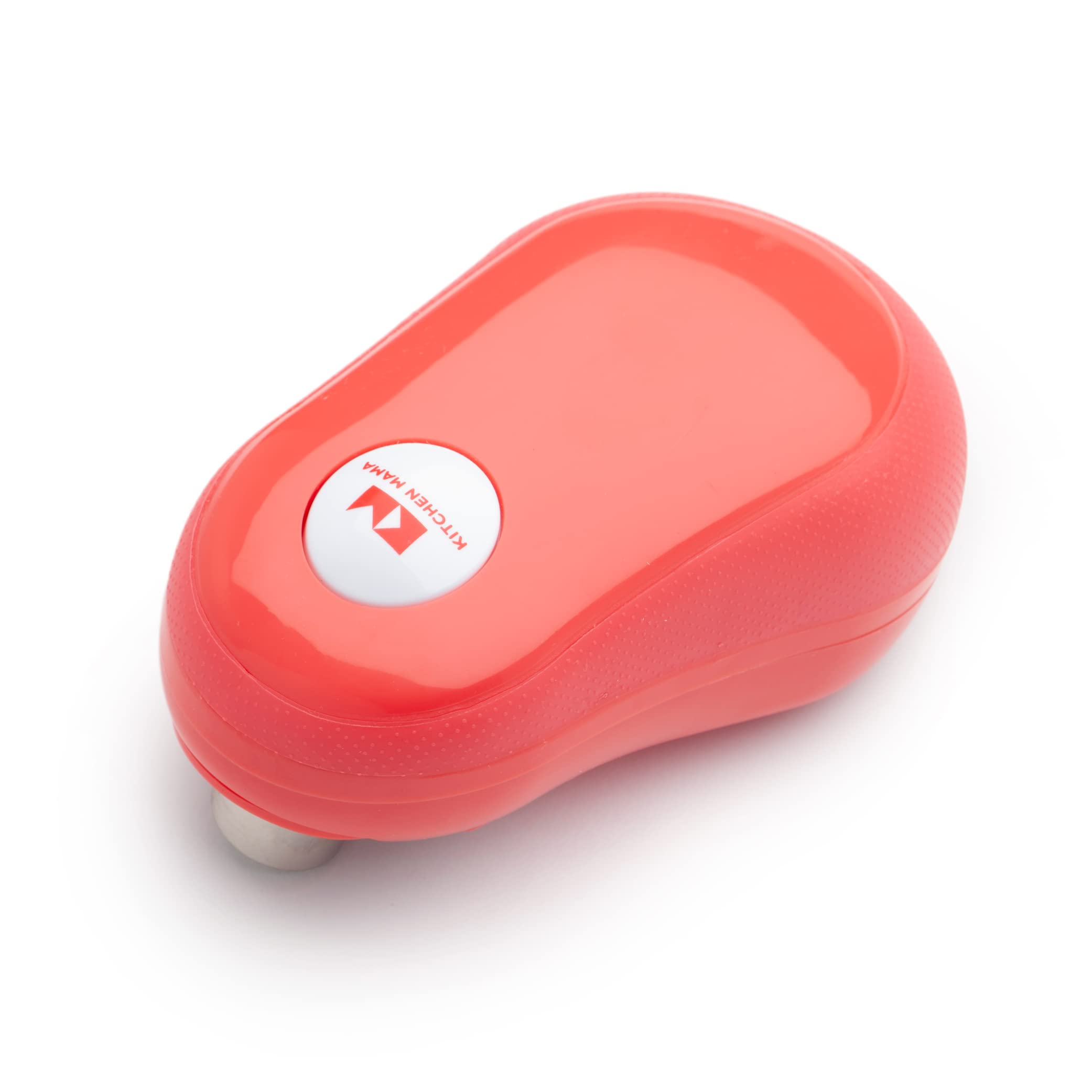 Kitchen Mama One Touch Can Opener: Open Cans with Simple Press of A Button - Auto Stop As Task Completes, Ergonomic, Smooth Edge, Food-Safe, Battery Operated, Electric Can Opener (Red)
