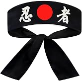 SUNRISE Japanese Sushi Chef Hachimaki Karate Headband - Black Ninja