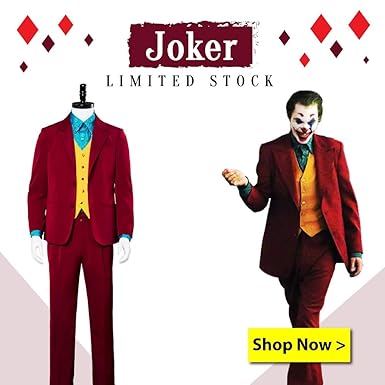Amazoncom New Mens Joker 2019 Joaquin Phoenix Movie Maroon Velvet