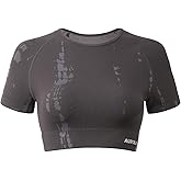 AUROLA Serpent Snake Seamless Workout T-Shirts for Women,Short Sleeve Crop Top Gym Yoga Athletic Shirts Tee
