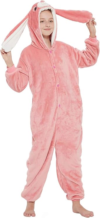Amazon Com Calanta Easter Bunny Onesie Kids Rabbit Animal Unisex Girls Onepiece Pajamas Halloween Cosplay Party Costume Clothing