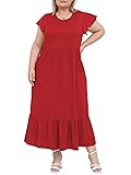 Moon Wood Women's 2025 Plus Size Casual Dress Crew
