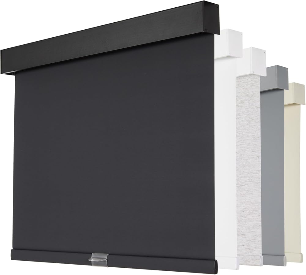 Persilux Cordless Blackout Roller Shades for Indoor Windows, Free-Stop with Valance, Thermal Insulated Fabric Blinds, UV Prot