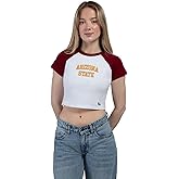 Hype & Vice Homerun Tee for Women (X-Small) - Arizona State University Tank Top for Women, Crop T-Shirt, College Shirts for Game Days - Maroon