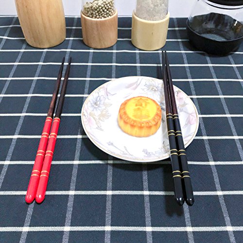 Top Grade Japanese Natural Wood Chopsticks, Reusable Classic Style, Dishwasher Safe, 2 Pairs Set with Case Value Gift