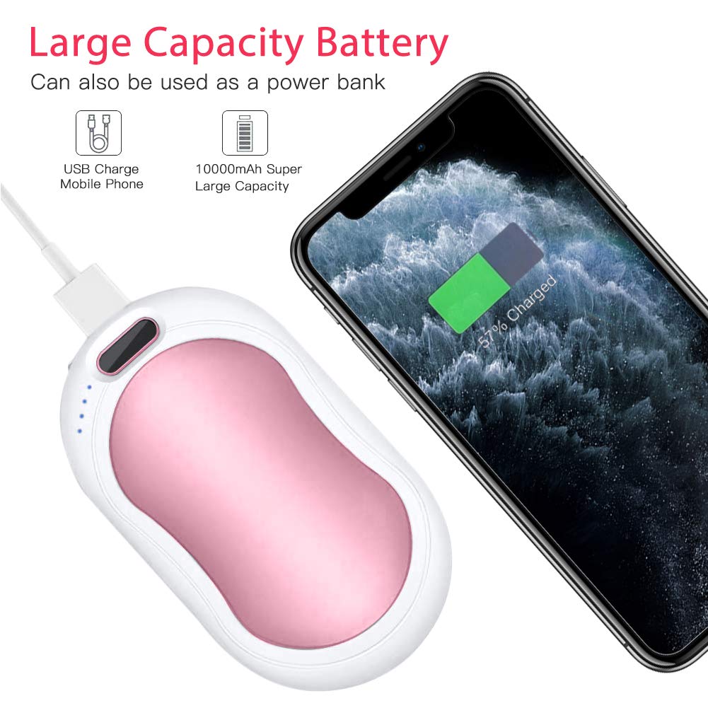 Maifeituo Rechargeable Hand Warmer, 10000mAh Electric Portable Pocket Hand Warmer & Power Bank