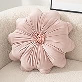 GKWW Flower Pillow Cushion Round Decorative Throw Pillow 15.7 Velvet Flower Shaped Pillow for Sofa Couch Vanity Chair Bed
