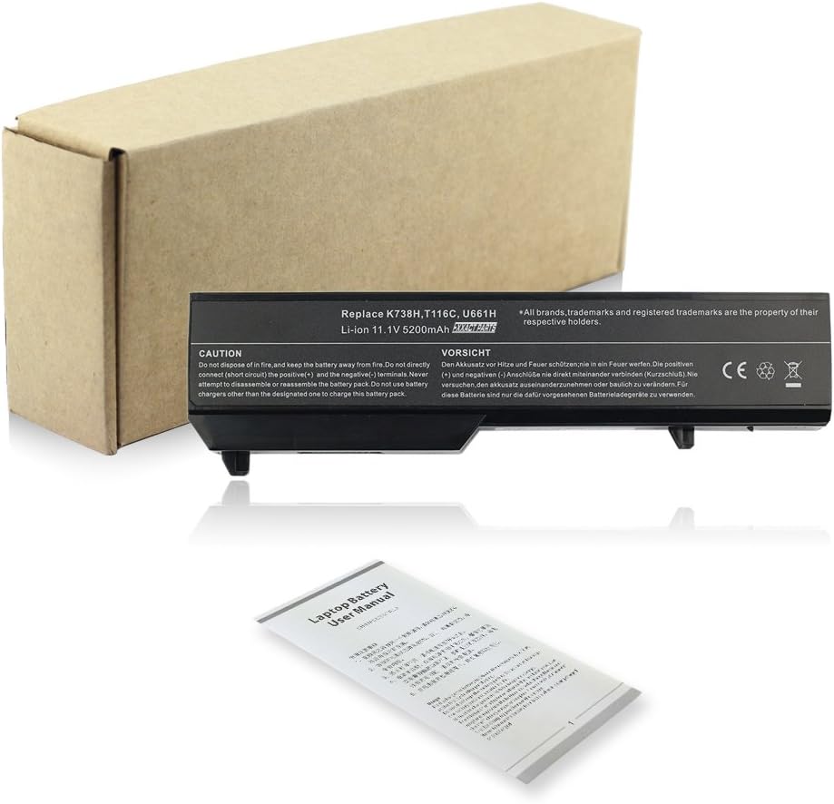 Exxact Parts Solutions New Laptop Battery for Dell Vostro 1310 1320 2510 1510 1520 Pp36s Pp36l Series T112C T114C T116C K738H 312-0725 [Li-ion 11.1V 5200mAh 6 Cell]