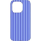 Cute Blue Berry Stripes Minimal Vertical Lines Case for iPhone 15 Pro
