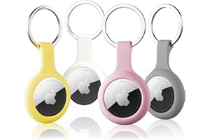 ThingsBag 4 Pack Silicone Case for Airtags with Keychain, Protective Cover for Apple Air tag Key Finder Tracker, Pet Dog Itag Collar Necklace, Airtag Accessories Holder