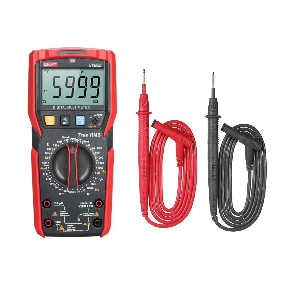 UNI-T UT89XD True RMS Digital Multimeter Tester AC DC Voltmeter Ammeter 1000V 20A Capacitance Frequency Resistance LED Measure