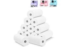 Kids Camera Instant Photo Printing Paper Roll, 12 Rolls Leebotree Thermal Print Refill Fit for Most Kids Instant Camera Includes ESOXOFFORE/Dylanto/DUDUDRAGON/Cimizi (12 Rolls-White)