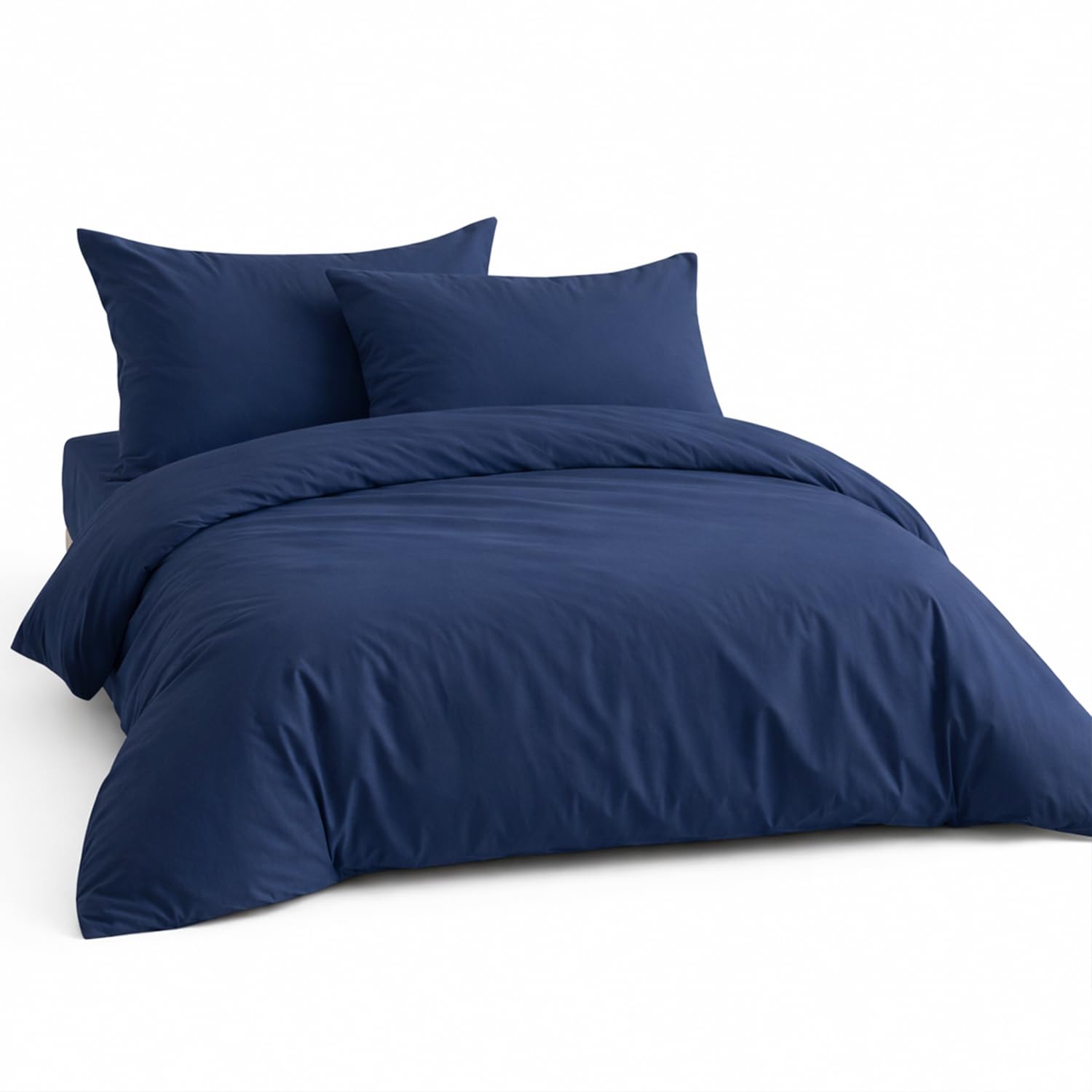 LivinEase Brushed Microfibre King Size Duvet Cover Sets - 100 GSM Navy Kingsize Duvet Cover with 2 Pillowcases (50x75 cm) - Hotel Quality Hypoallergenic, Easy Care and Comfortable