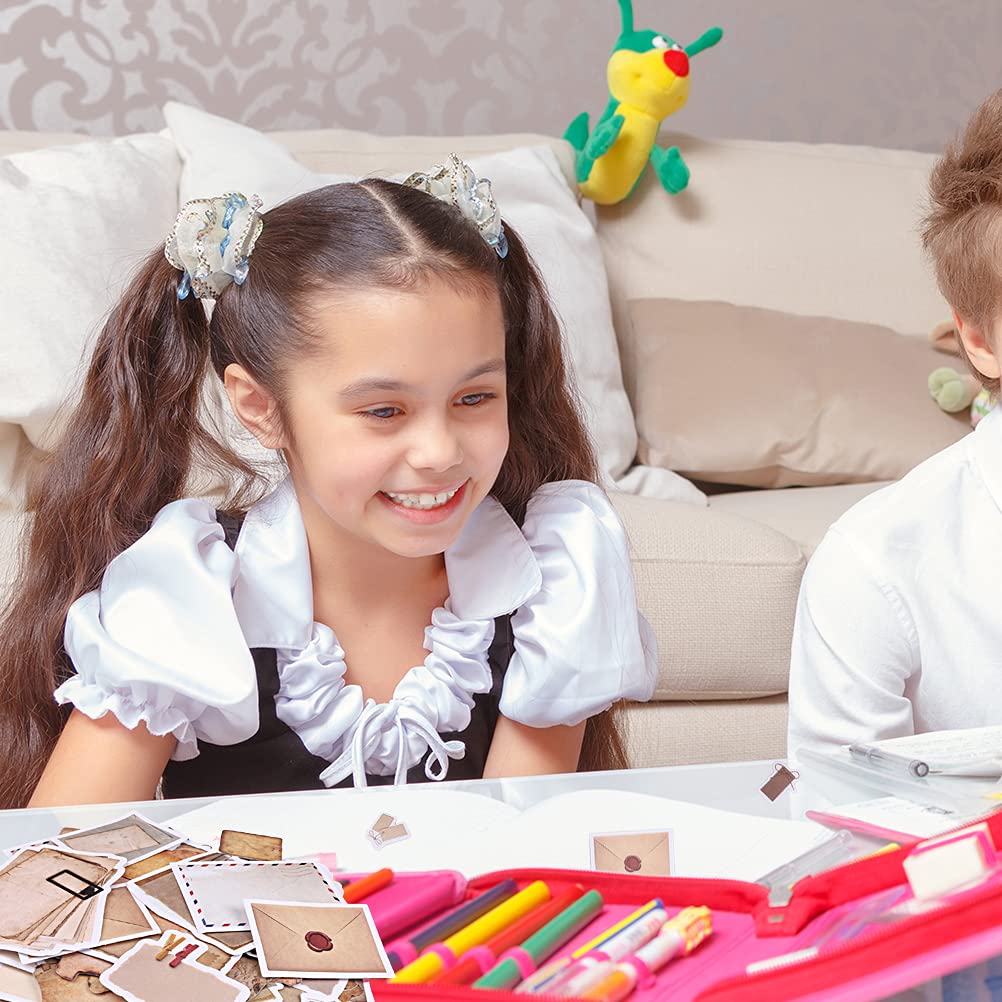 Vintage Scrapbook Paper Stickers, 90 Pcs Antique Looking Aged Paper Classic Old Writing Sticker for Scrapbook, Planner, Craft (2 Styles)