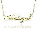 Aaliyah Heart Name Necklace 18k Gold Plated