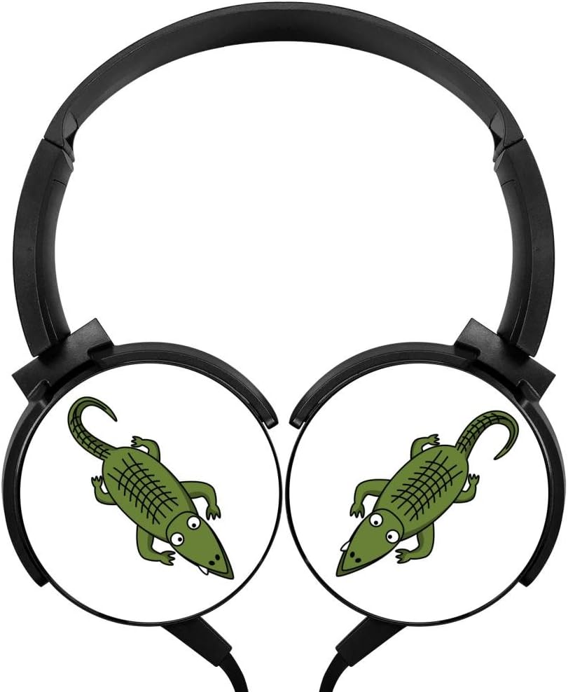 Amazon Com Hidui Heavy Bass Headphone Cartoon Alligator Surround Sound High Fidelity Stereo Rotation Axis Design Portable Wired Headset For Adult S Or Child S Electronics