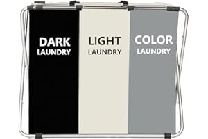 BRIGHTSHOW Pop Up Laundry Basket, 180L Foldable Laundry Hamper 3 Section for Kids Dirty Clothes Storage Organizer in Laundry Room Bedroom Organization (180L Black)