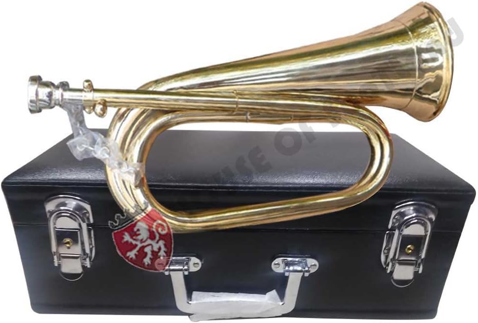 NEW PROFESSIONAL Bb BUGLE BRASS WITH BLACK SOFT LEATHER CASE