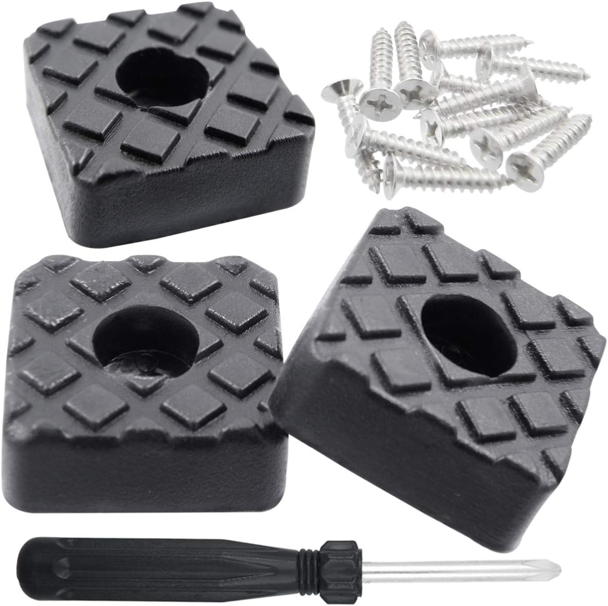 QY 12PCS Black Color Square Shape Rubber Non Slip Non Skid Feet Pad for