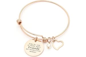 Jude Jewelers Stainless Steel Adjustable Friendship Heart Bracelet, Good Friends are Always Close in Heart