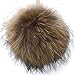 Valpeak 6'' Fluffy Raccoon Fur Ball Pom Pom Keychain Womens Bag Purse Charms with Golden Key Chain (Bronze)