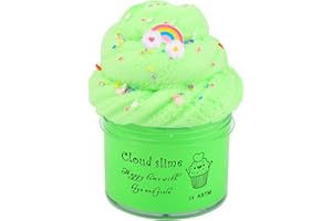 DAUWIAOW Green Cloud Slime, Girls and Boys Scented Slime Stress Relief Toy, Super Soft and Non-Sticky, for Party Favors, Birthday Gifts, School Education(7oz 200ml)