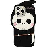 Seconddog 3D Halloween Skeleton Case for iPhone 15 6.1 inch,3D Soft Silicone Anime Funny Cool Weird Ugly Character Full Protective Shockproof Phone Case Cover for Teens Girls Women