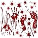 Fantech 86PCS Halloween Party Indoor Decorations, Halloween Window Stickers Clings Decals Horror Bloody Handprints＆Footprints Stickers Halloween Decor Vampire Zombie & Horror Bathroom Party Decorat