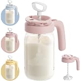 Papablic Glass Breast Milk Pitcher, Formula & Baby Feeding Container, Pink | Glass | BPA-Free | Leakproof | Safe & Durable | 