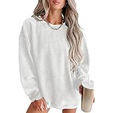 Chvity Womens Crewneck Oversized Corduroy Corded Sweatshirt Casual Long Sleeve Trendy Pullover Comfy Tops