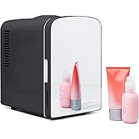 Chefman Portable Mirrored Personal Fridge 4 Liter Mini Refrigerator Skin Care, Makeup Storage, Beauty, Serums and Face…