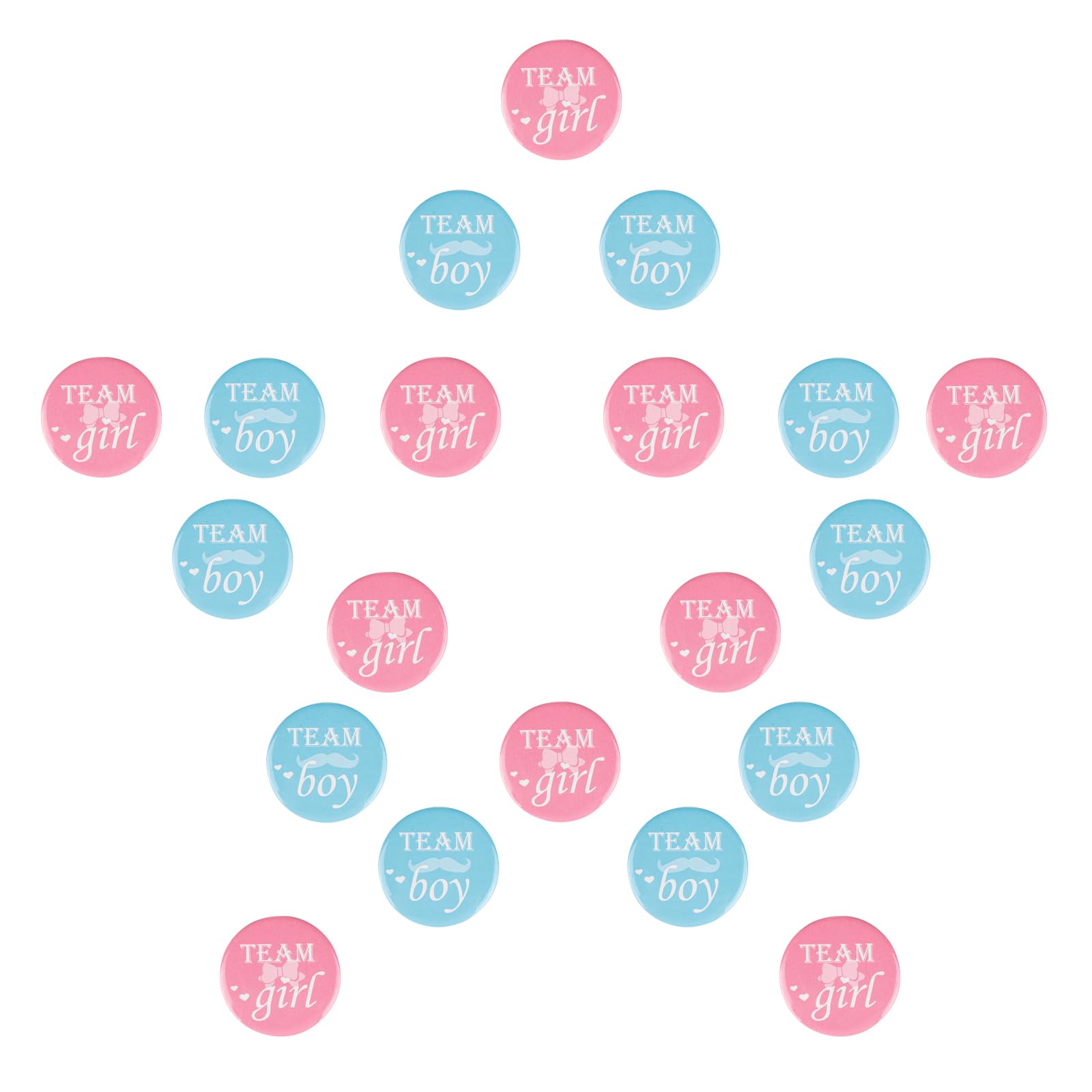 DesignBox Gender Reveal Button Pins Set 40 Pack, 2” Team Boy and Team Girl Pinback Button Pins Pinback Badge Accessories for Gender Reveal Party Games & Baby Shower Supplies