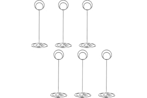 NERIUS 6 Pack 8.75 inch Table Number Holders, Simple Table Sign Stand Place Card Holder, Delicate Table Name Card Holder, Reusable Table Picture Memo Note Holder for Wedding Birthday Party (Silver)