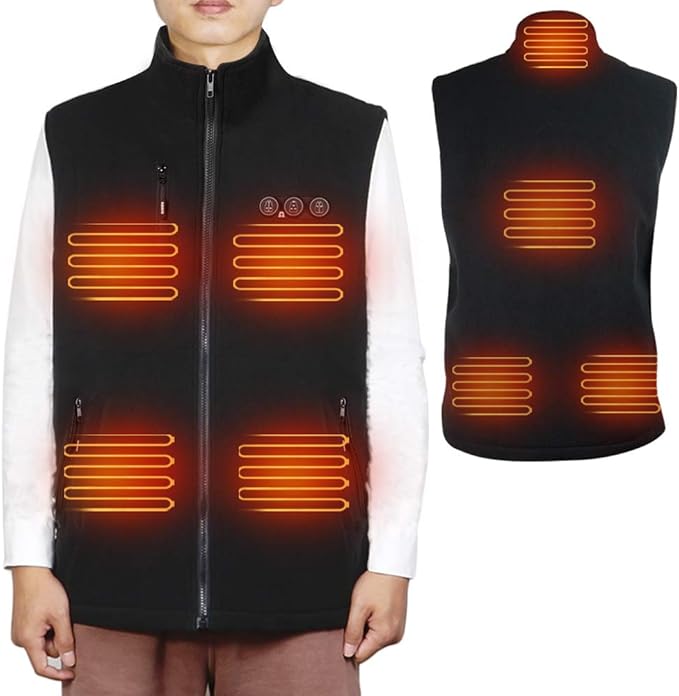 ARRIS Heated Vest for Men, Size Adjustable 7.4V Electric Warm Vest Gilets 8 Heating Panels with