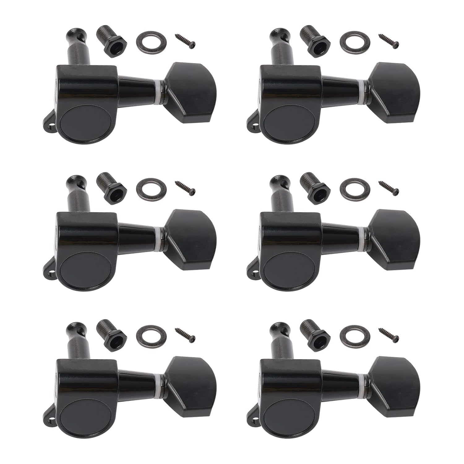6R Right Electric Guitar String Tuning Pegs Keys Tuners for Strat Tele Black
