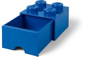 Room Copenhagen, LEGO Brick Drawer - Stackable Storage and Décor - Brick 4, Bright Blue