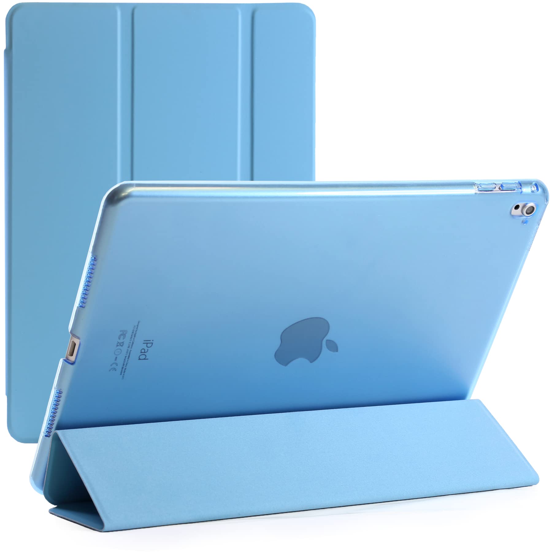 For Apple iPad 7th Gen 2019 A2197/2198 Smart case Magnetic Stand cover with Wake/Sleep (Aqua)