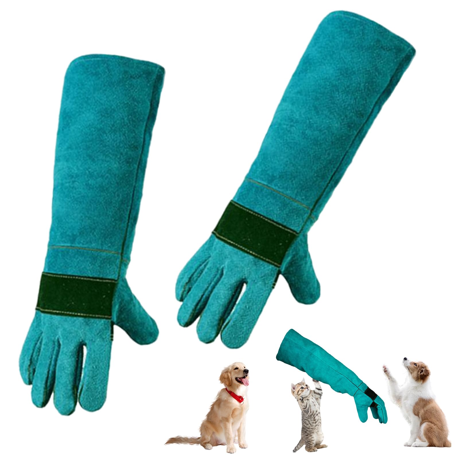 Omevett Bite Proof Animal Handling Gloves - 45cm Anti-Bite Pet Gloves for Welding, Gardening, Grooming & Handling Dogs, Cats, Birds, Snakes & Reptiles