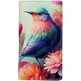 Sanlykate Checkbook Cover for Duplicate Checks, Men & Women, RFID Blocking PU Leather Standard Register Check Book Case with Pen Holder & Free Divider, Print Bird