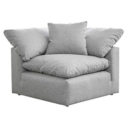 Afydecor Fabric One Seater Corner Sofa Contemporary 1 Piece Light