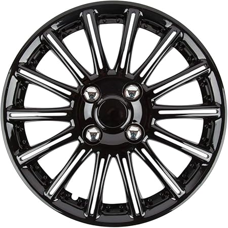 Amazon Iqqi 13インチホイールは車の装飾ブラック ホワイト 4のセットのクリップをカバー 黒 タイヤラック カバー 車 バイク