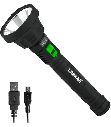 Bell+Howell Taclight Max Deluxe Ultra High-Powered Handheld Flashlight,1,000 Lumens-7,000K Cree LED, 5 Modes Rechargeable Shatter Resistant, Compact Outdoor Camping As Seen On TV