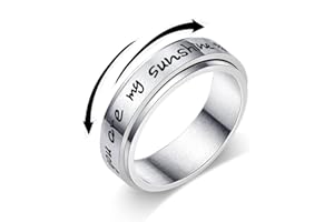 ZOERAY Spinner Ring for Women Men Stainless Steel Anxiety Fidget Rings for Anxiety Relieving Stress Rings I am Enough Inspirational Promise Rings Size 5-10